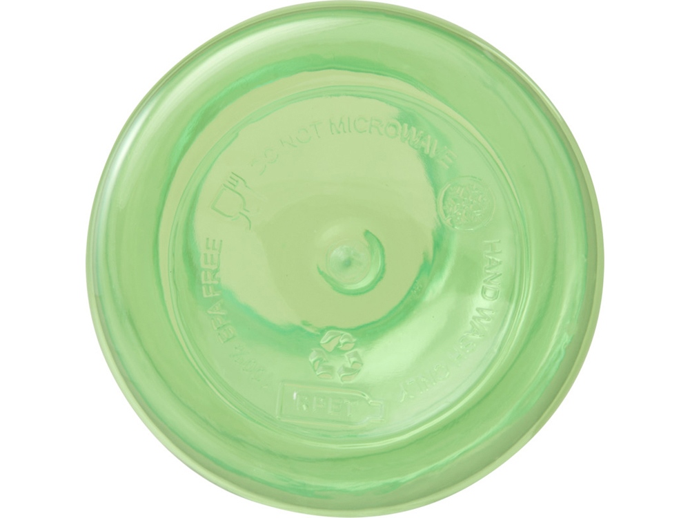 Бутылка для воды с карабином Oregon из переработанной пластмассы, 400 мл - Зеленый-2