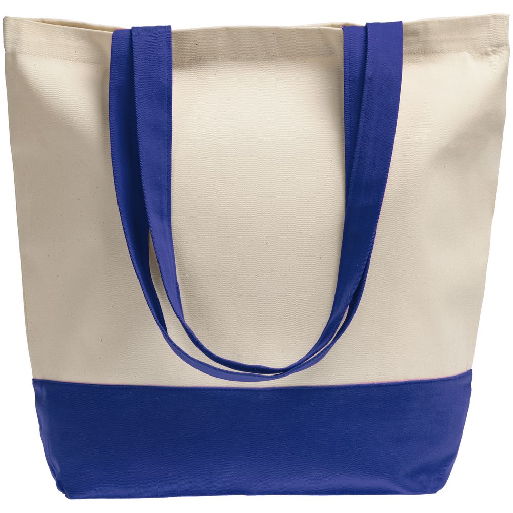 Сумка для покупок на молнии Shopaholic Zip, неокрашенная с синим-2