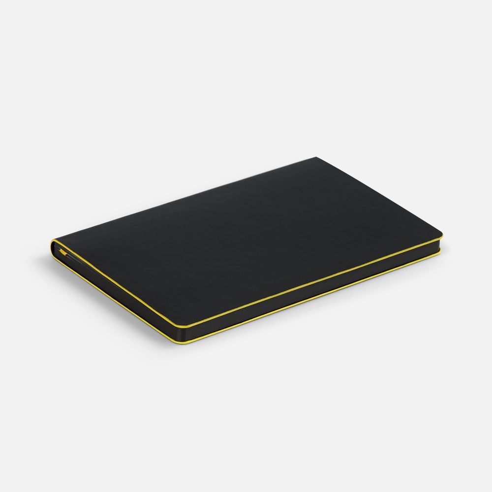 Ежедневник Trait, недатированный, черный с желтым-1