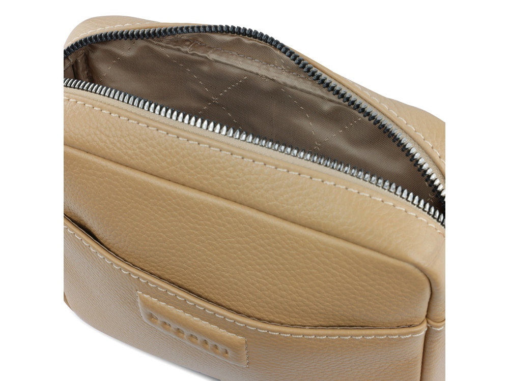 Сумка кросс-боди женская BUGATTI Elsa, песочного цвета, воловья кожа/полиэстер, 19х5,5х14 см-5