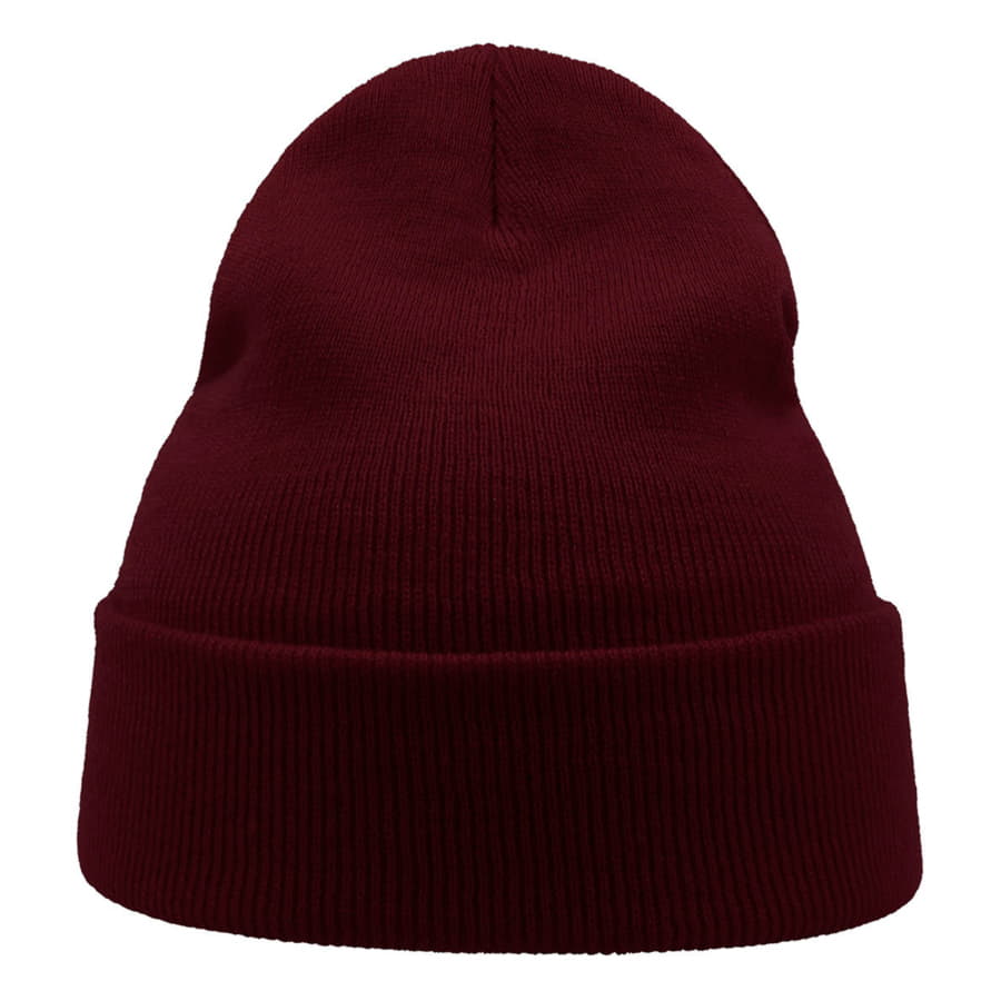 Шапка вязаная  двойная Wind с отворотом, бордовый-1