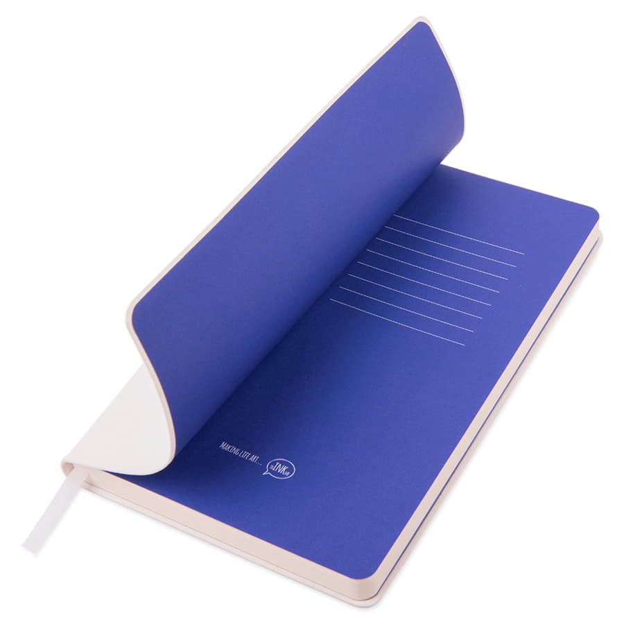 Бизнес-блокнот FUNKY SNOW, формат А5, блок в точку, белый, синий-4