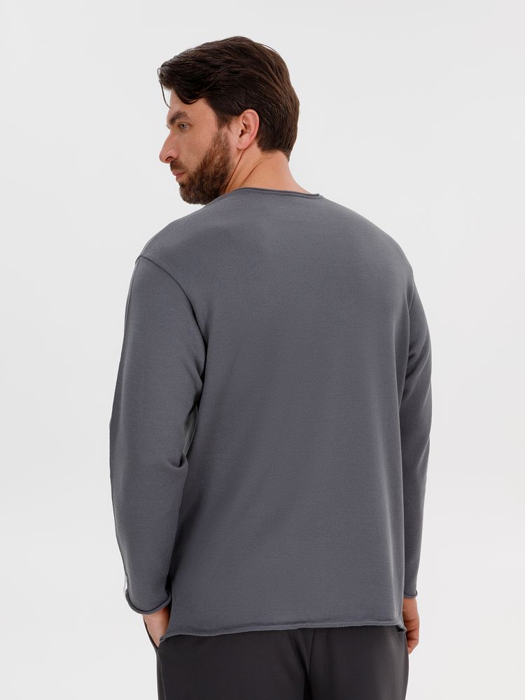 Лонгслив унисекс Siluetti Fuori, серый-7