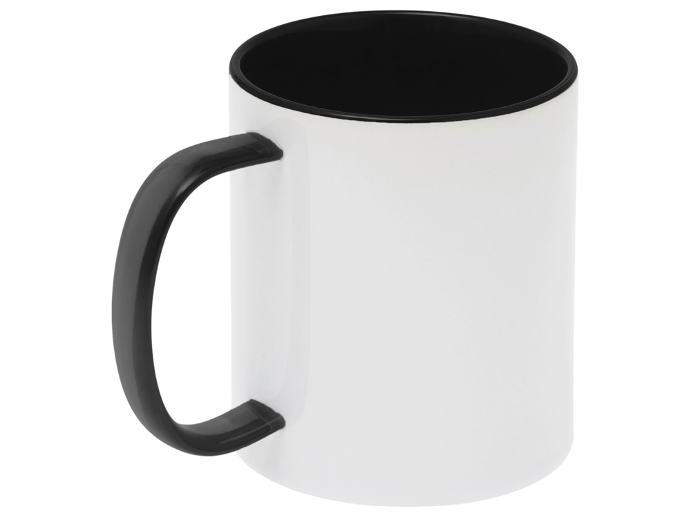 Керамическая кружка со стеклянной ручкой для сублимации Charm, черный-2