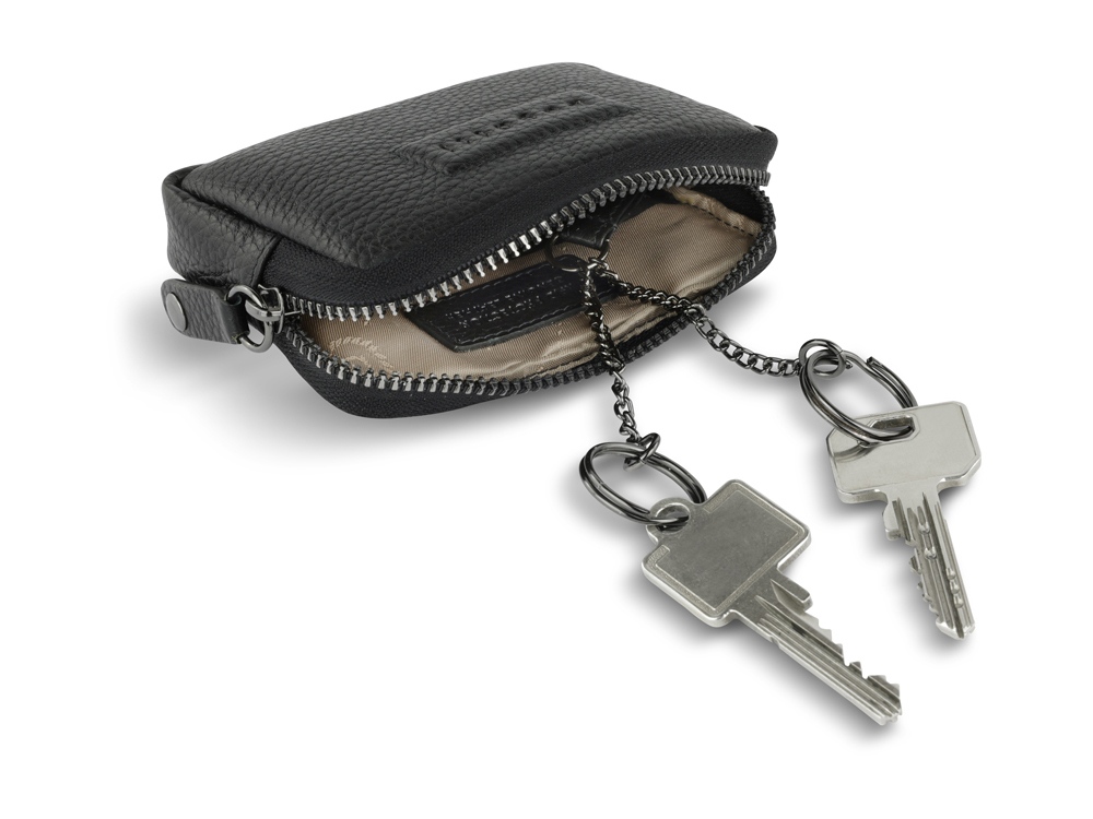 Ключница BUGATTI Elsa, с защитой данных RFID, чёрная, воловья кожа/полиэстер, 11х2х7 см-2