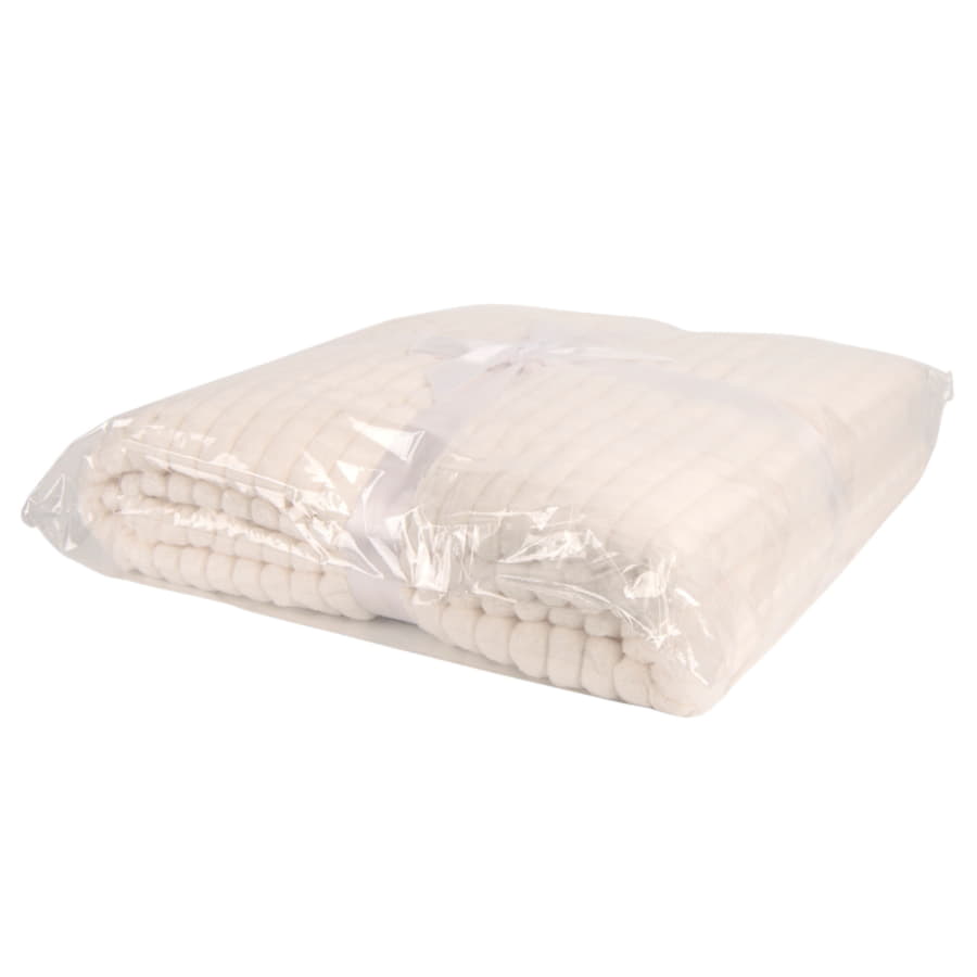 Плед фактурный IVORY", 150*200 см,  акрил  260 гр/м , белый-1