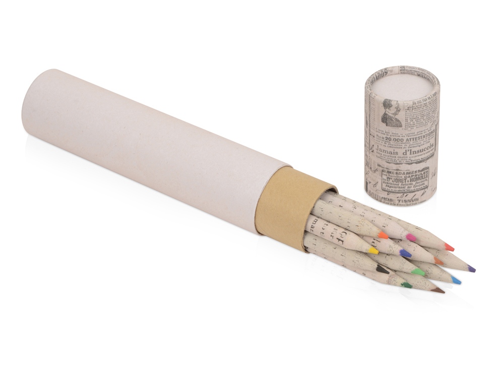 Набор цветных карандашей из газетной бумаги в тубе News, 12шт.-1