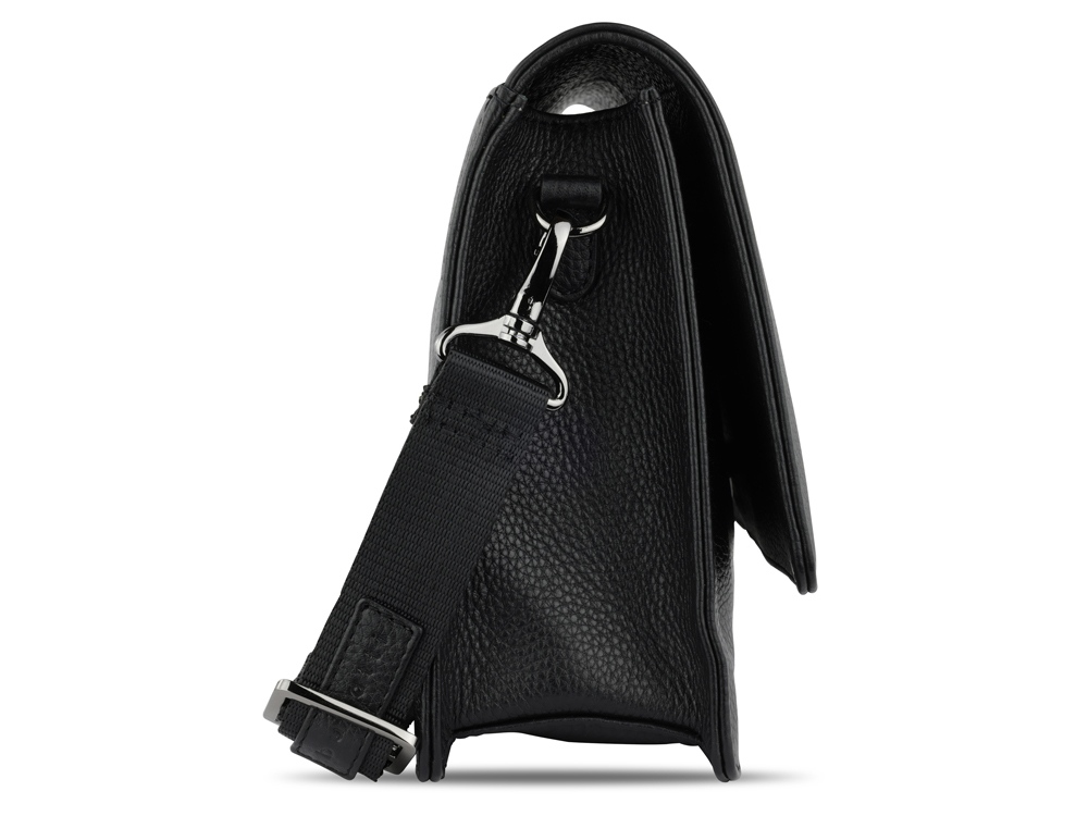 Сумка через плечо женская BUGATTI Elsa, чёрная, воловья кожа/полиэстер, 25х8,5х20 см-3