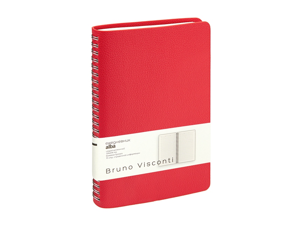 Ежедневник недатированный А5 Alba, красный-0