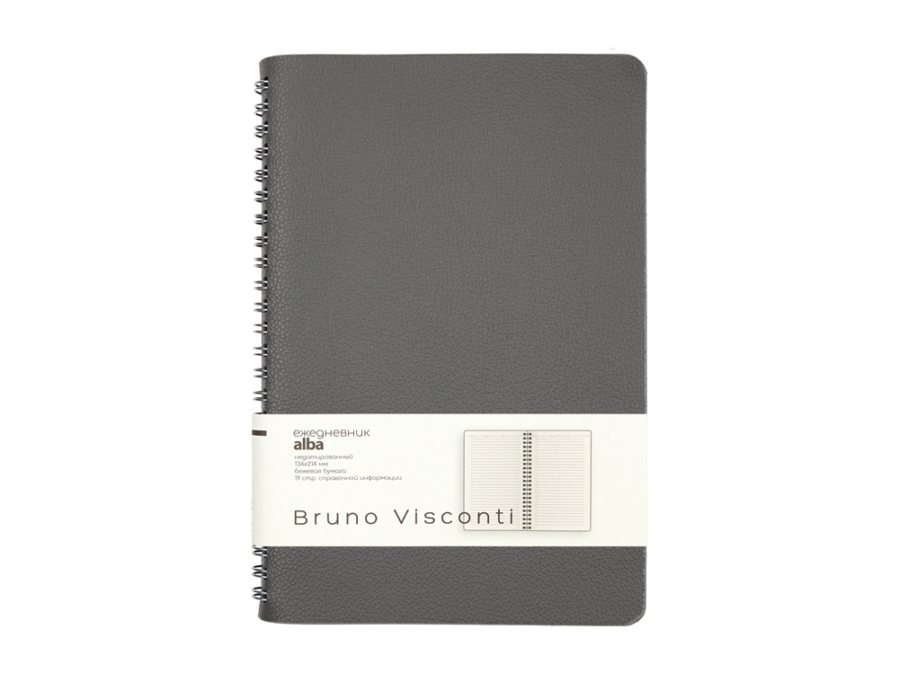 Ежедневник недатированный А5 Alba, серый-1