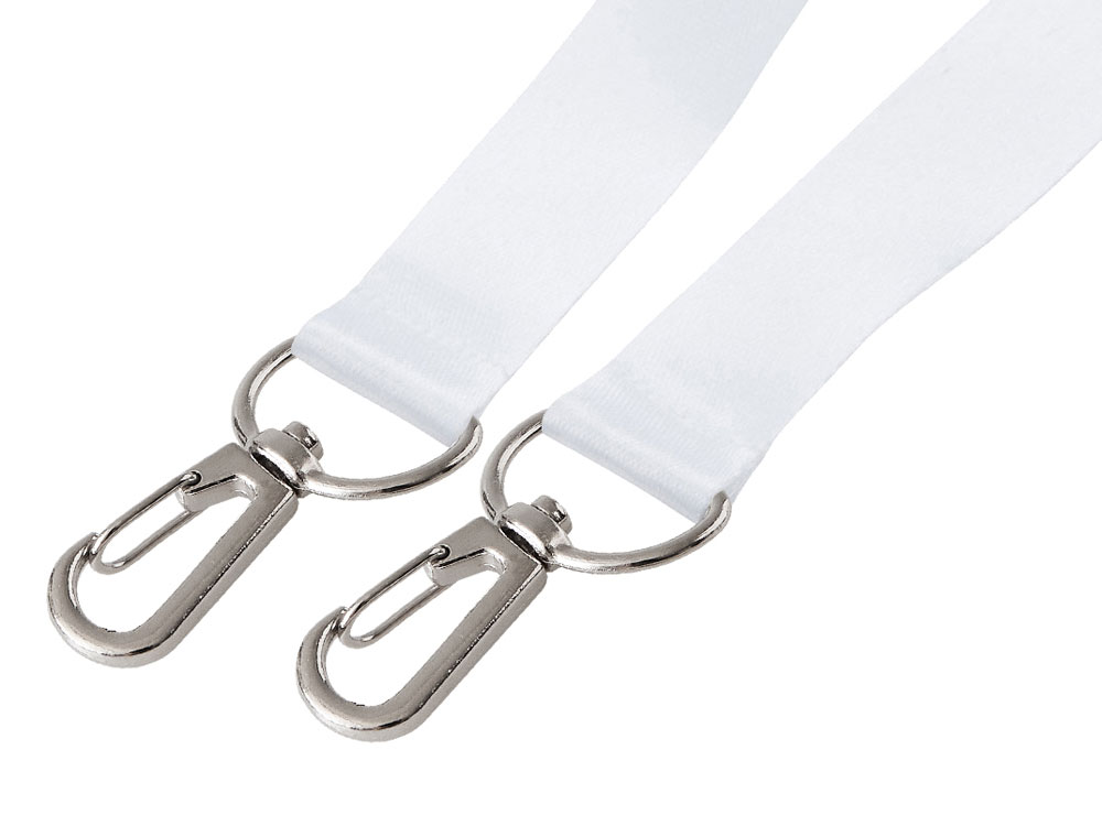 Ланъярд 2 см под сублимацию с 2-мя карабинами, серебристый-3