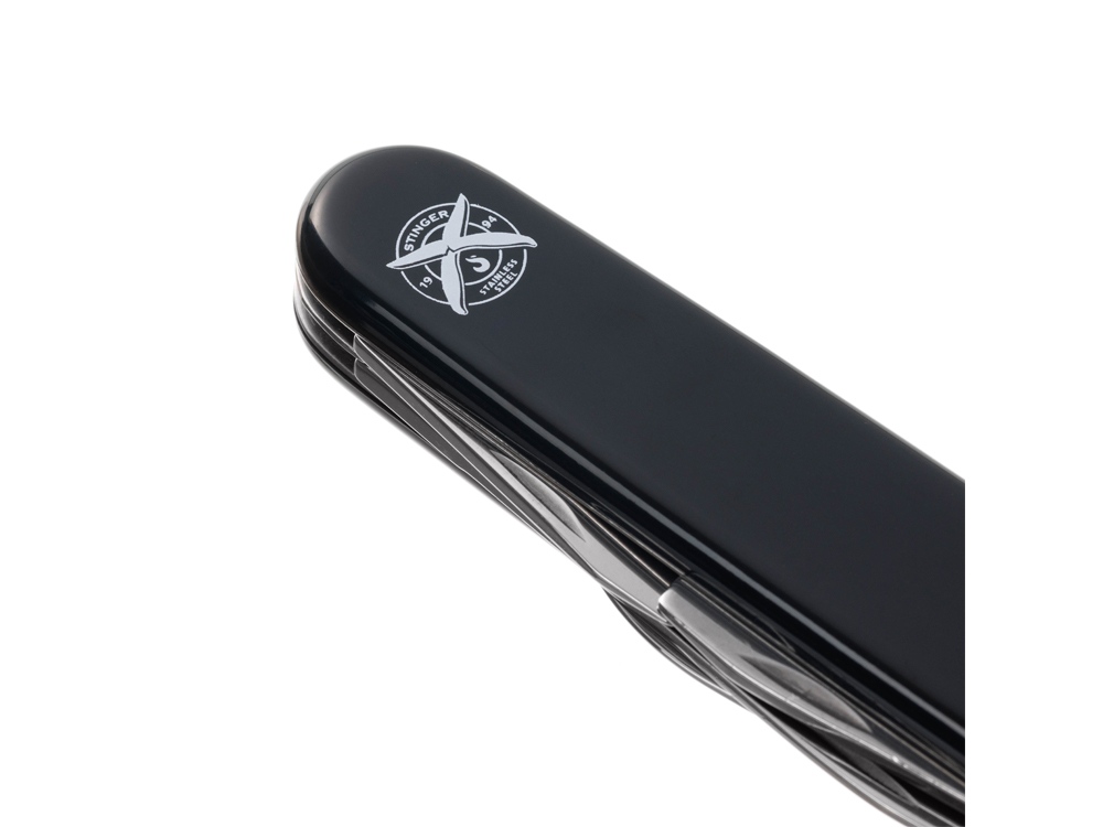Нож перочинный Stinger, 90 мм, 11 функций, материал рукояти: АБС-пластик (черный)-7