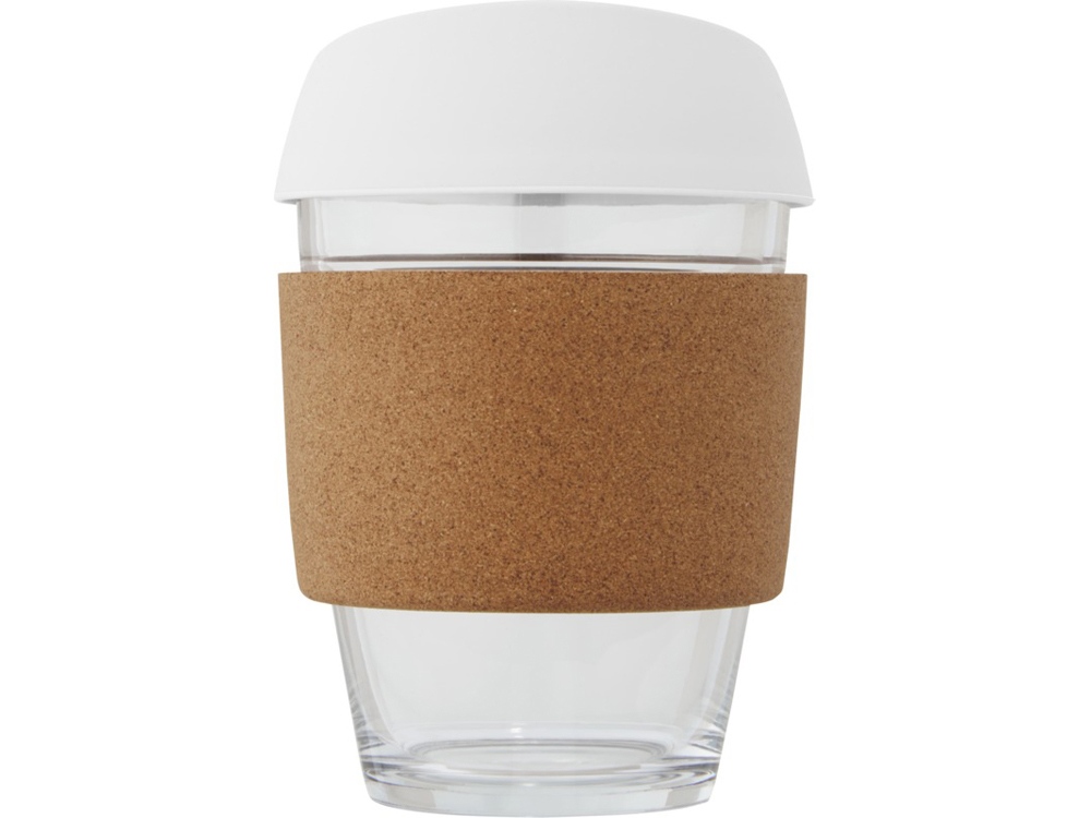 Lidan Кружка из объемом 360 мл с пробковым держателем и силиконовой крышкой, белый-1