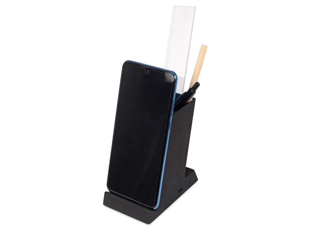 Беспроводная зарядка-подставка с подсветкой Glow box, черный-2