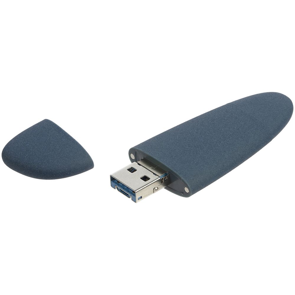 Флешка Pebble Universal, USB 3.0, серо-синяя, 32 Гб-1