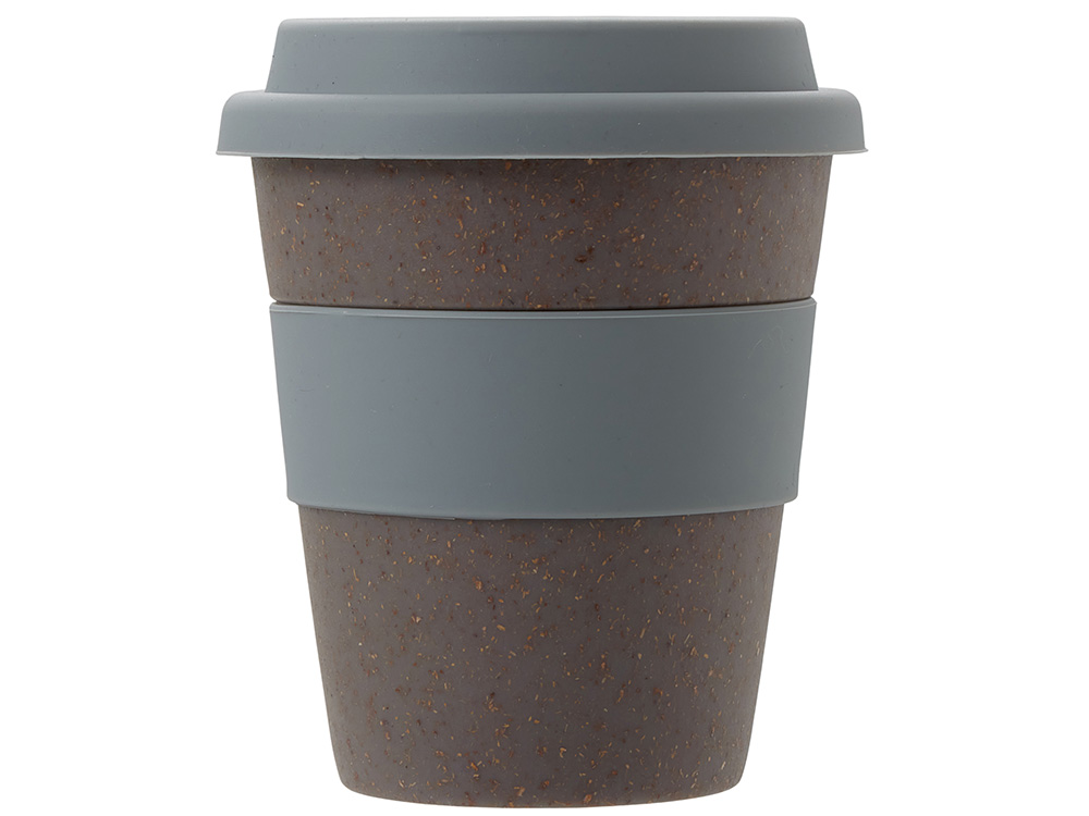 Стакан с силиконовой крышкой Cafe, серый-4