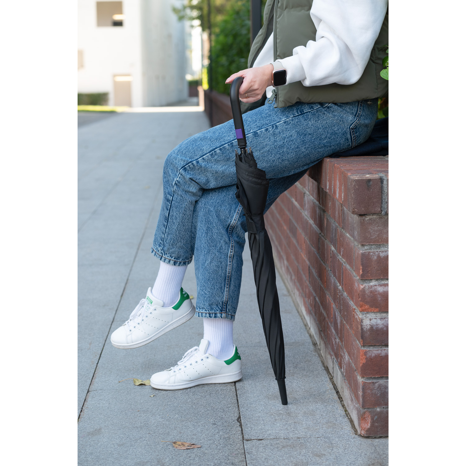 Зонт-трость Квантум (Quantum), черный/фиолетовый-13