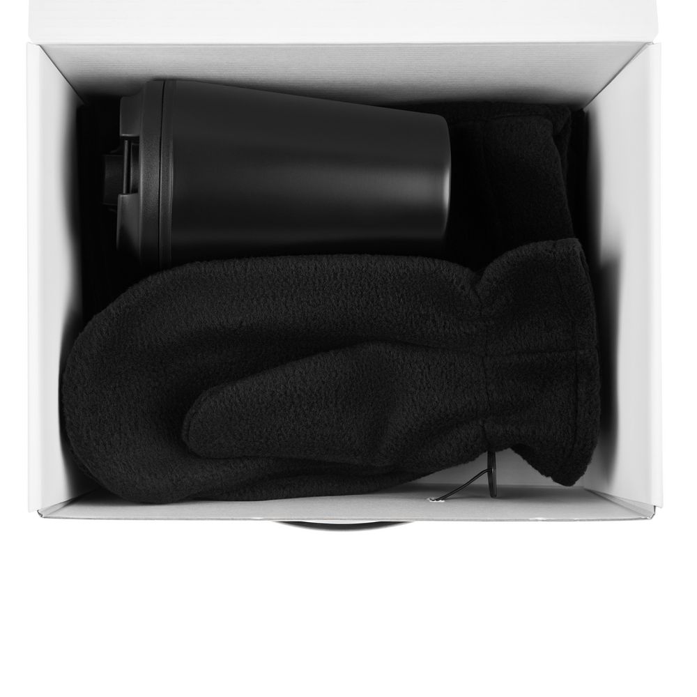 Набор Fleecy с термостаканом, черный-1