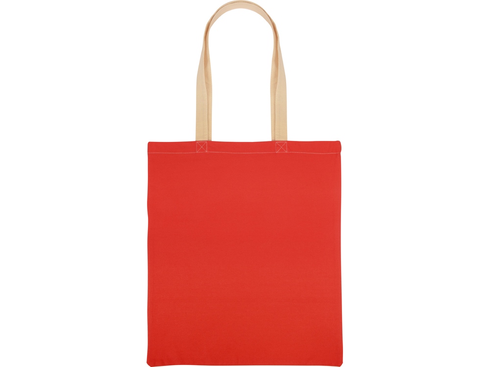 Сумка для шопинга Twin двухцветная из хлопка, 180 г/м2, красный/натуральный-5