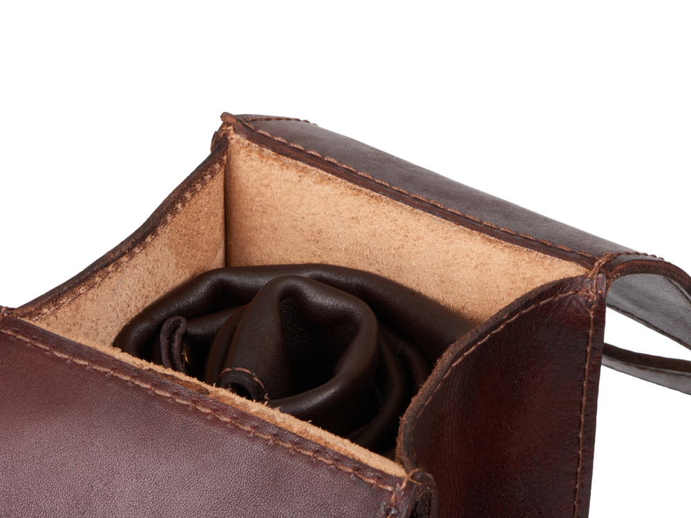Футляр-тубус из натуральной кожи: материал: натуральная кожа КРС, цвет коричневый-6