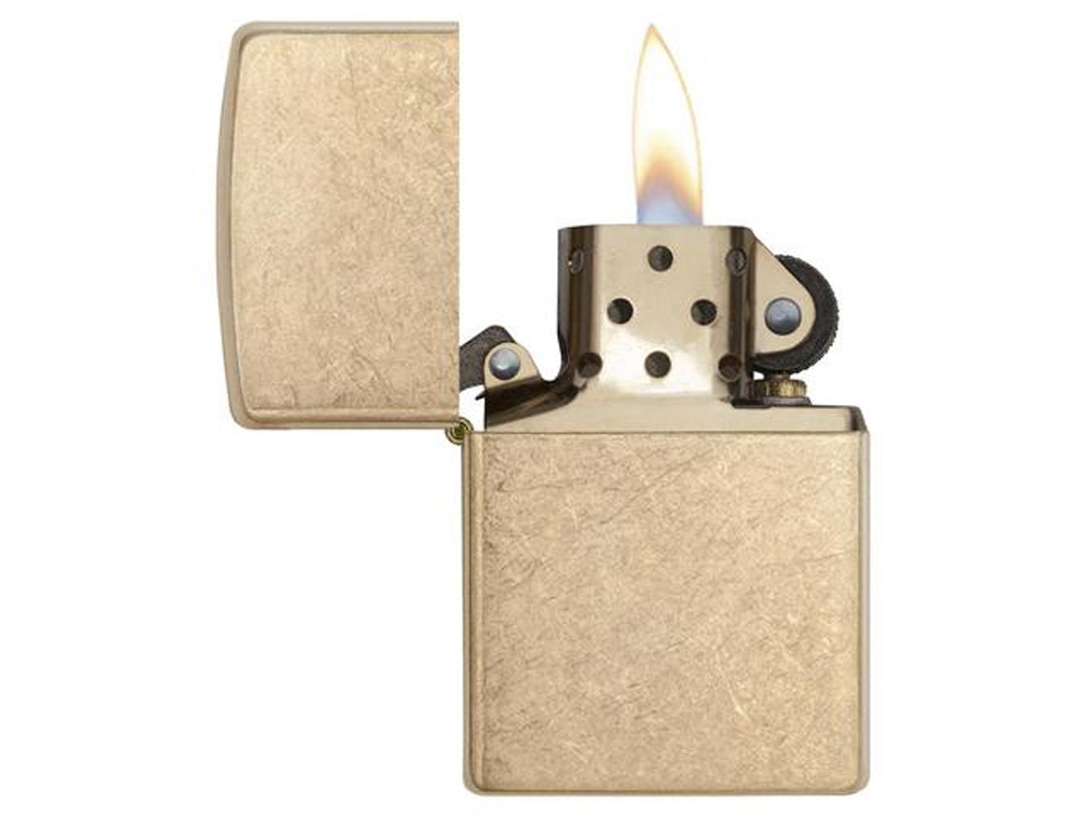 Зажигалка ZIPPO Armor™с покрытием Tumbled Brass, латунь/сталь, золотистая, матовая, 38x13x57 мм-2