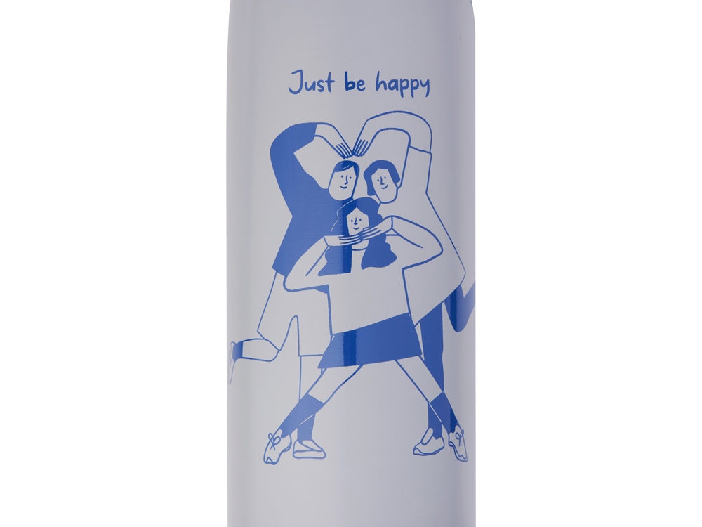 Стальная бутылка Rely, 650 мл, серый (трафаретная печать круговая)-1