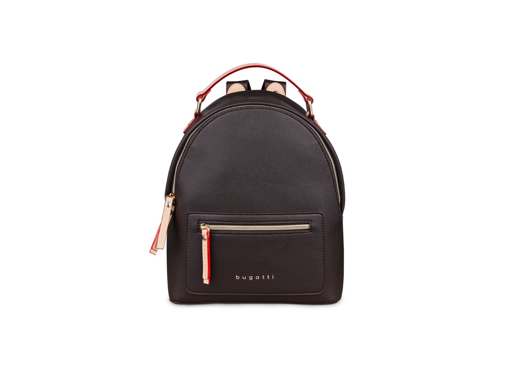 Рюкзак женский BUGATTI ЭЛЛА | ELLA, тёмно-коричневый, полиуретан, 24х11,5х28 см-1