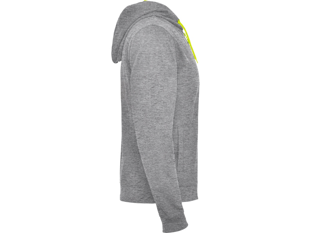 Толстовка на молнии Fuji, серый меланж/неоновый желтый-3