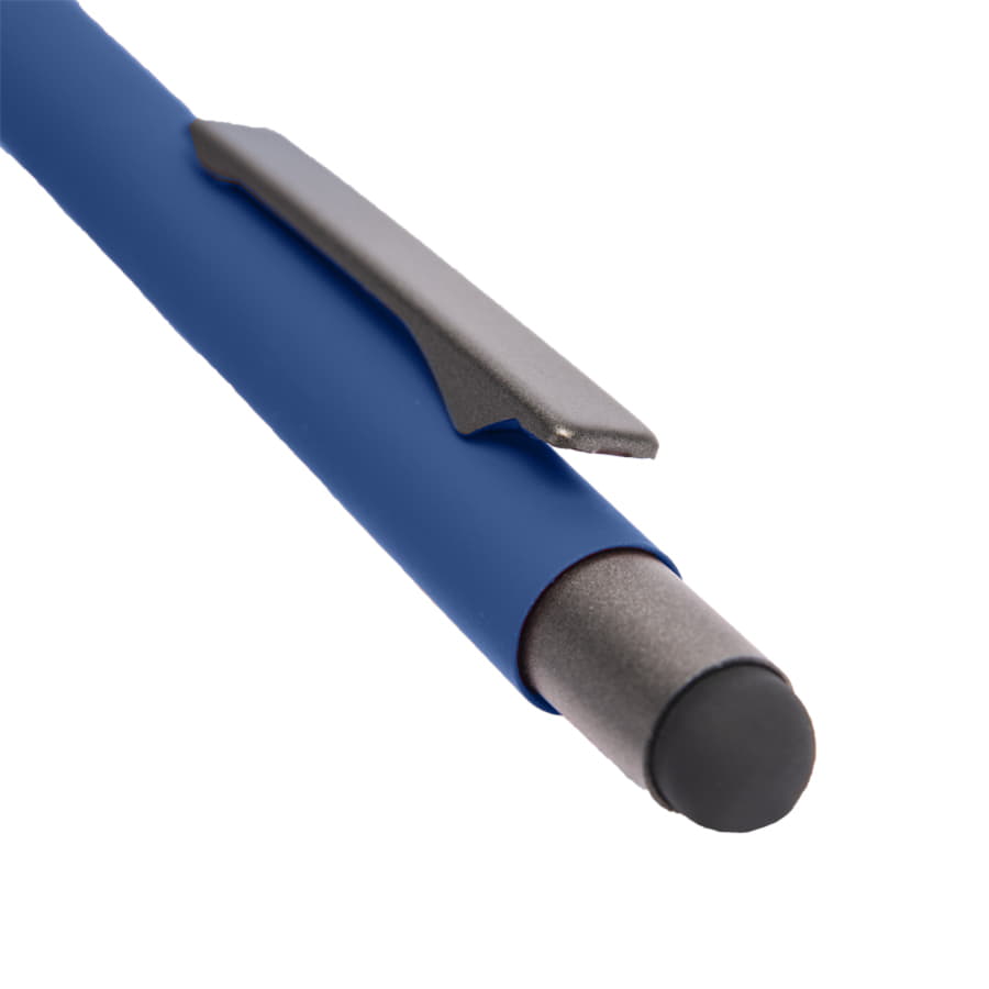 Ручка шариковая FACTOR GRIP со стилусом, синий, серый-4
