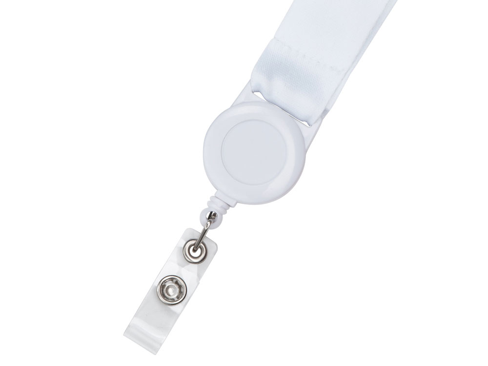 Ланъярд 2,5 см с ретрактором, белый-3