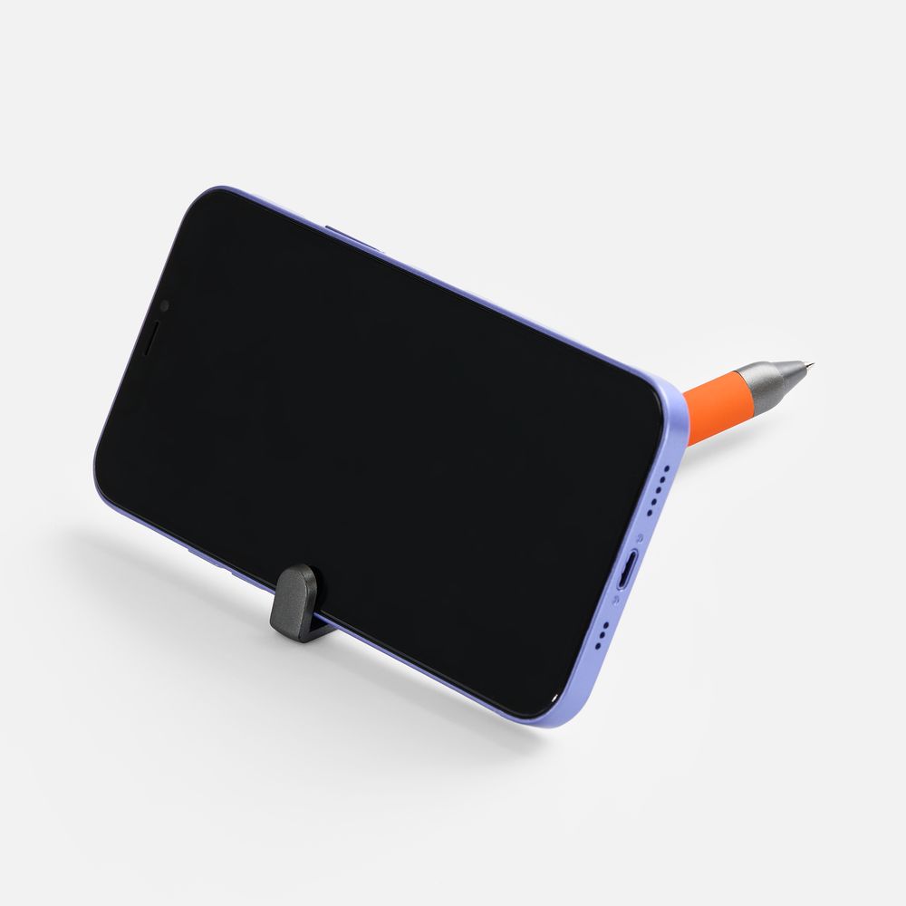 Ручка шариковая Standic с подставкой для телефона, оранжевая-5