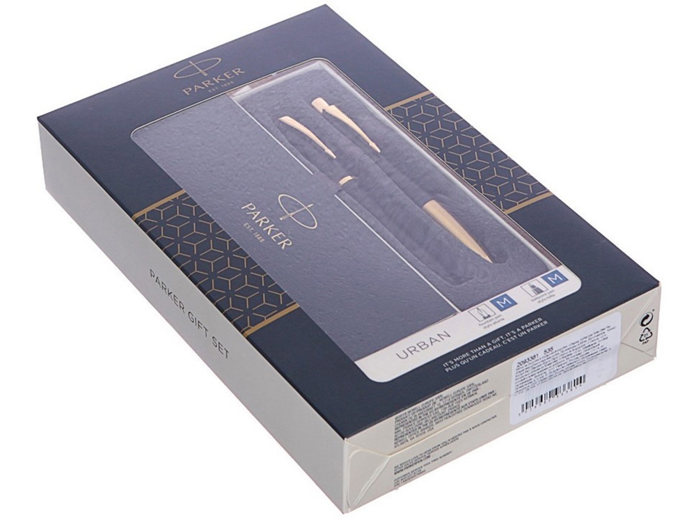 Подарочный набор из 2-х ручек Parker URBAN Muted black GT перьевая и шариковая ручки-2