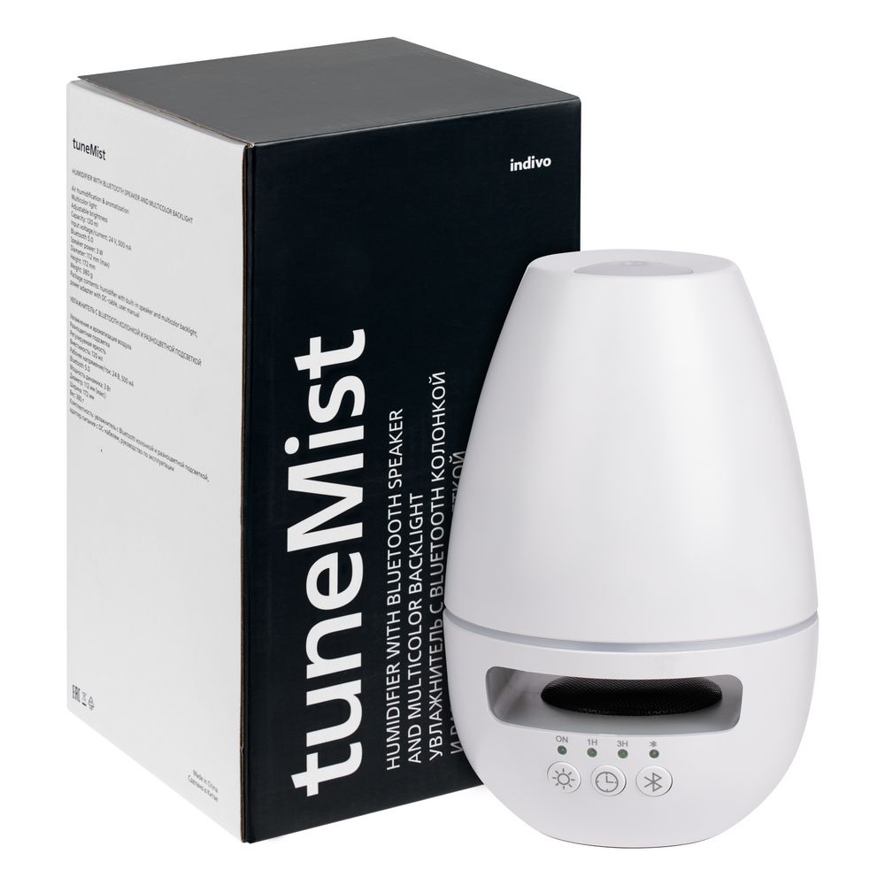 Увлажнитель с колонкой и подсветкой tuneMist, белый-4