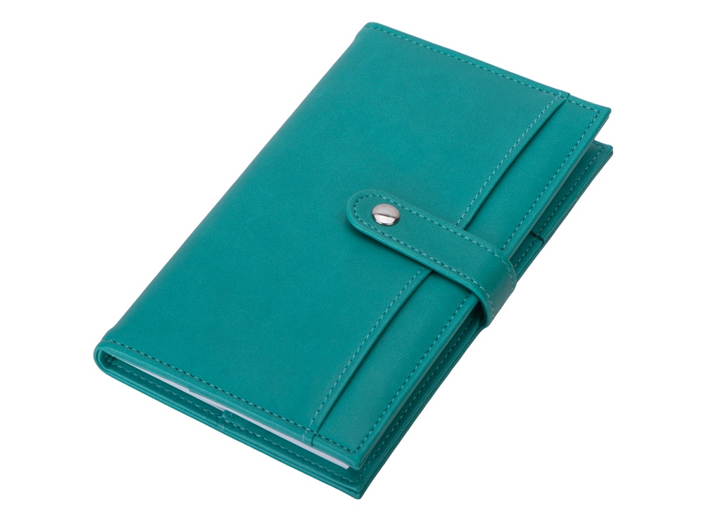 Блокнот-кошелек с сменным блоком А6 Wall Street, 64 листа, бирюзовый-1