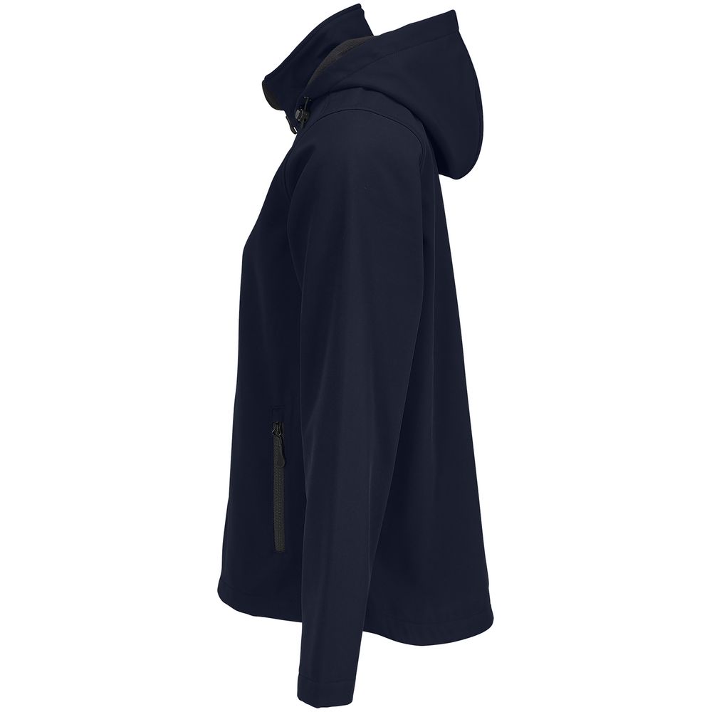 Куртка софтшелл с капюшоном женская Race Women, темно-синяя-1