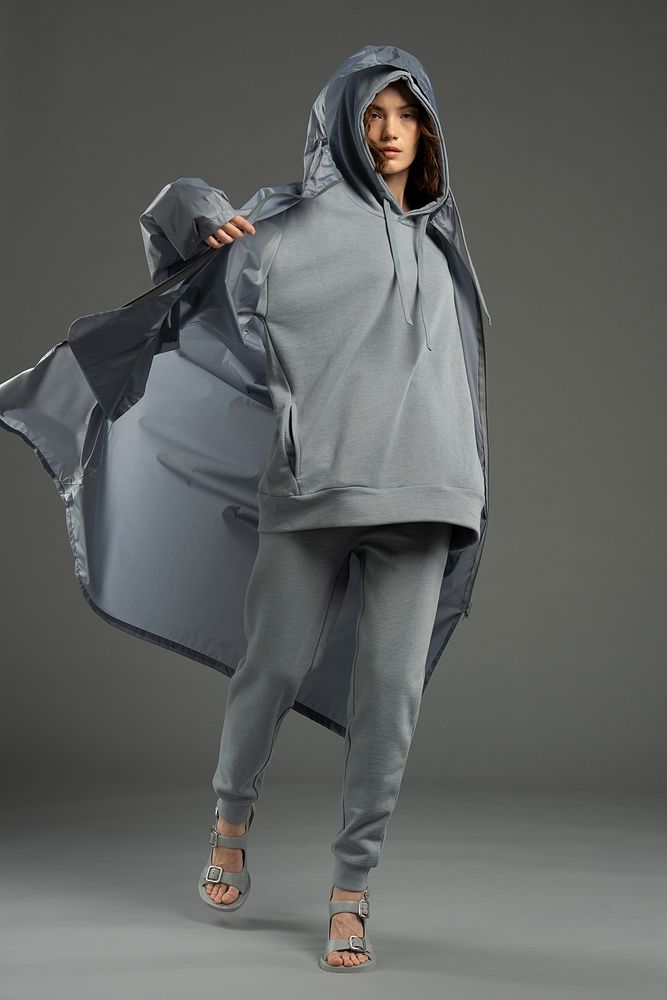 Худи унисекс H2, серое-2