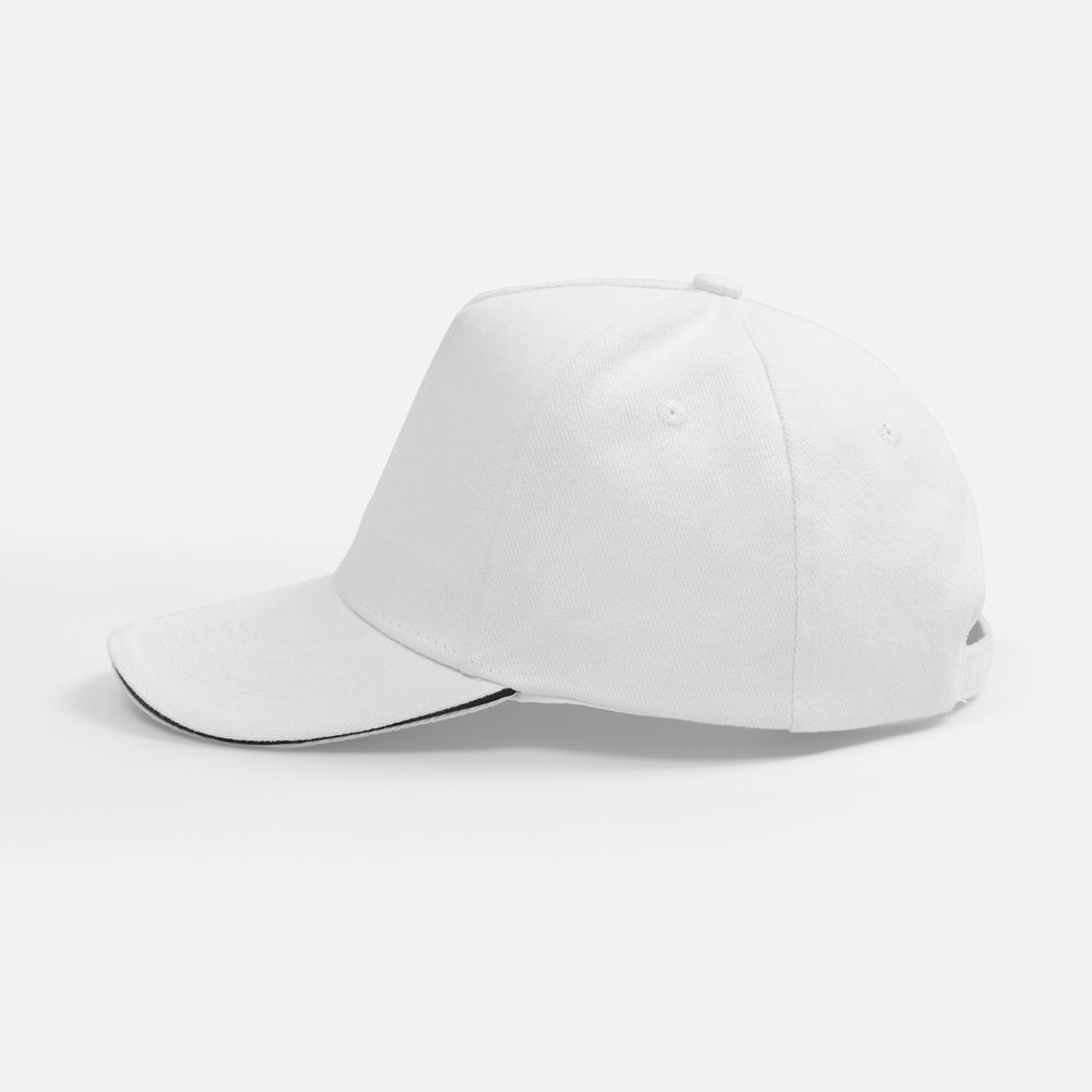 Бейсболка Classic 2.0, белая с темно-синим кантом-2