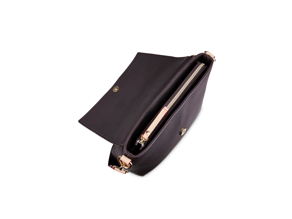 Сумка наплечная женская BUGATTI Ella, тёмно-коричневая, полиуретан, 27х9х20,5 см-3