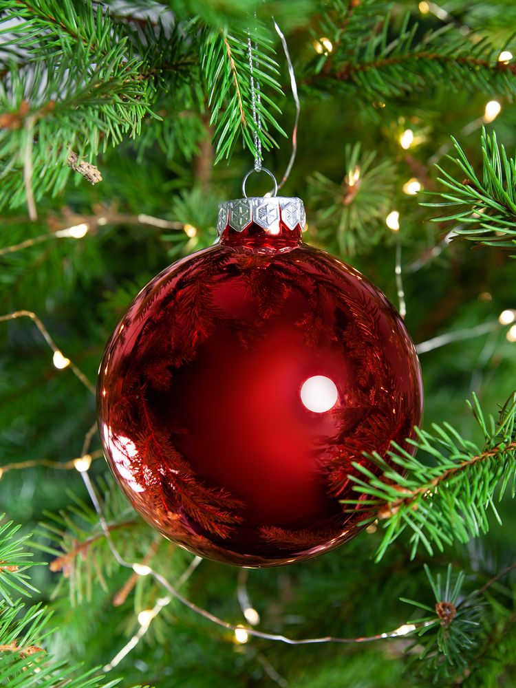 Елочный шар Finery Gloss, 10 см, глянцевый красный-3