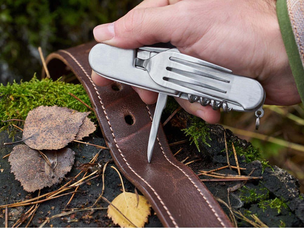 Нож перочинный Stinger, 109 мм, 8 функций, материал рукояти: нержавеющая сталь (серебристый)-14