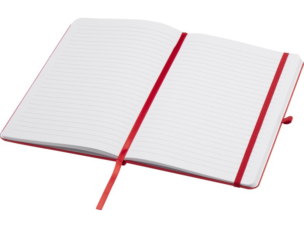 Teak блокнот А5 из переработан. материала в твердой обложке с линован. страницами - Красный-3