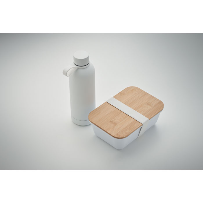 Ланчбокс и бутылка в наборе, белый-3