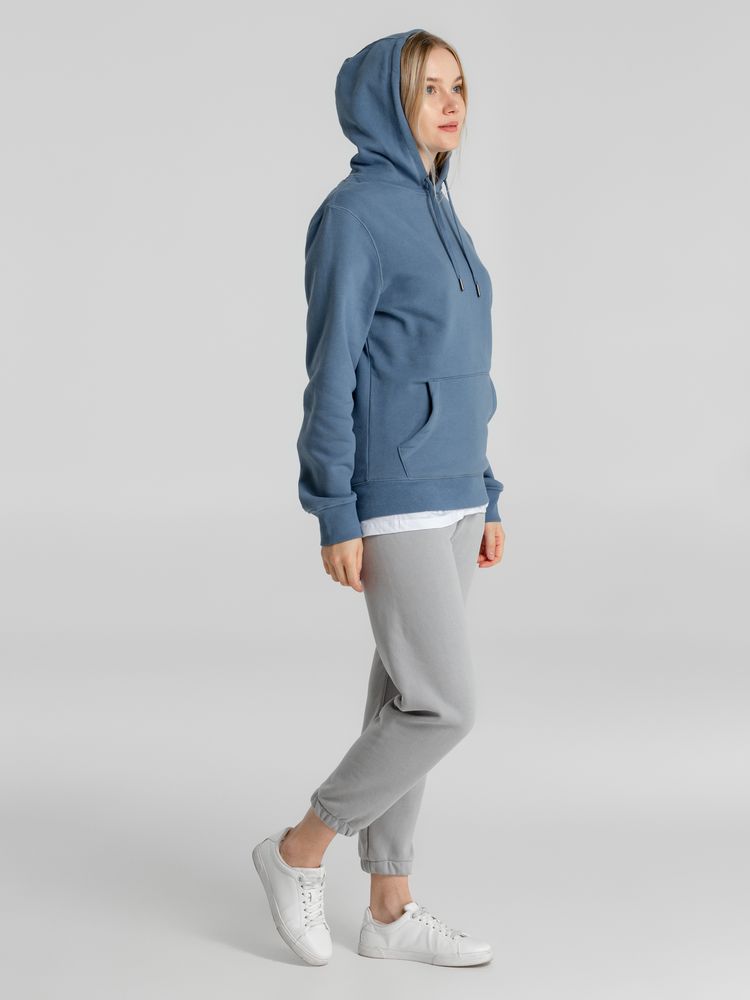 Толстовка с капюшоном унисекс King, серо-синяя-2