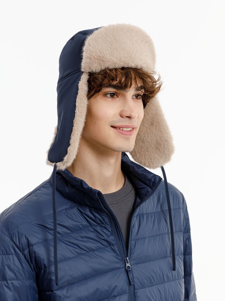 Шапка-ушанка Wasa, темно-синяя-4