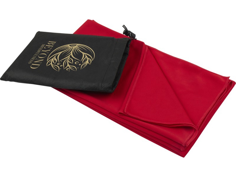 Lucas спортивное полотенце из переработанного полиэстера 70х140 см - Красный-5