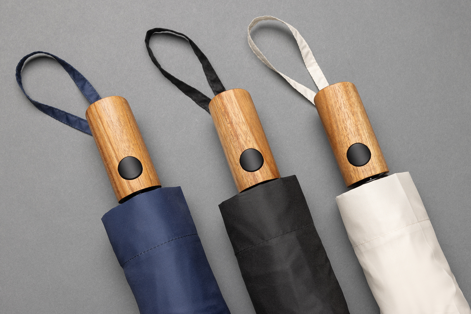 Зонт с автоматическим открыванием Kaycey из rPET и древесины акации AWARE™, d54 см-4