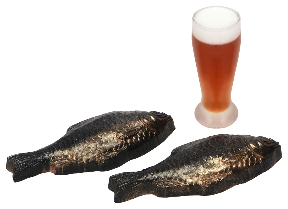 Набор мыла ручной работы Пиво и рыба, в деревянной коробке-1