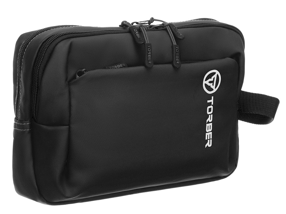 Несессер TORBER Mobi, черный, полиэстер 900D с PU покрытием, 27 х 18 х 6 см-1