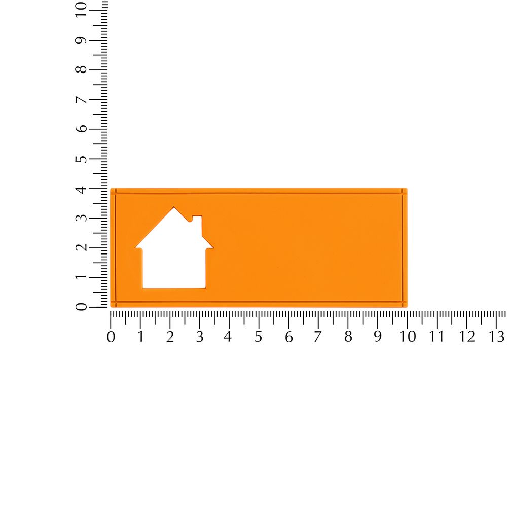 Лейбл из ПВХ с вырубкой «Дом», оранжевый неон-3