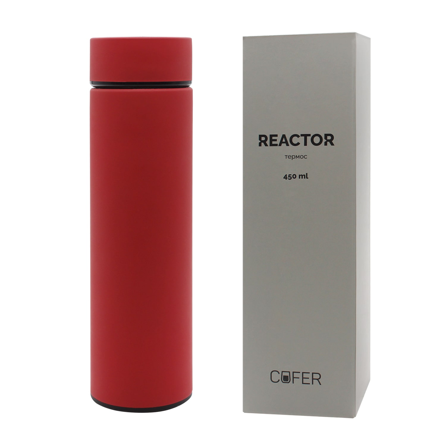 Термос Reactor софт-тач с датчиком температуры (красный)-3
